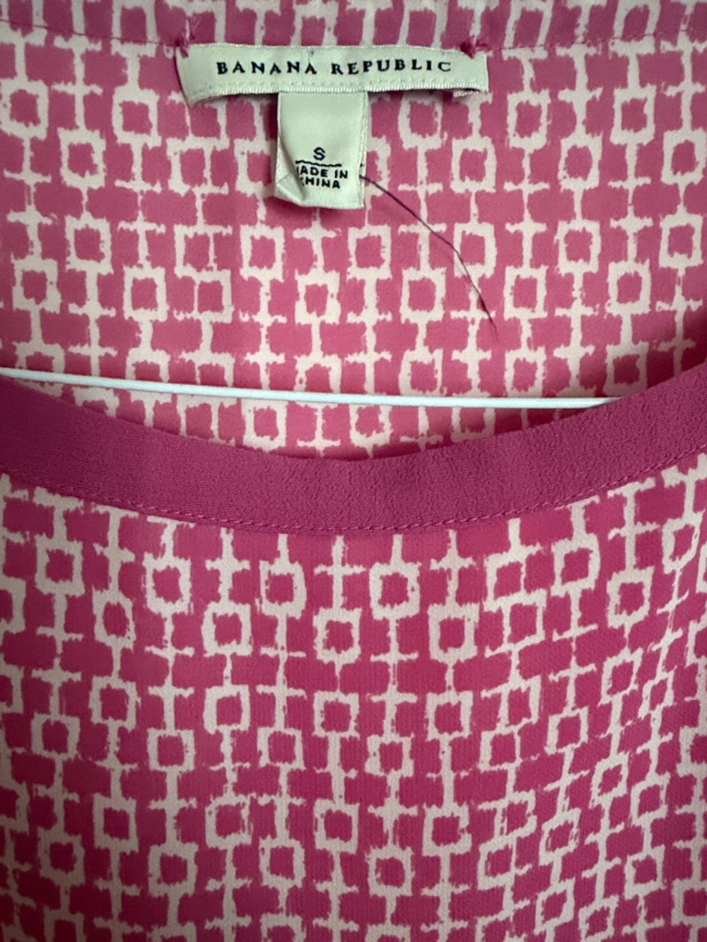 Banana Republic Pink Geometric Boatneck 3/4 Sleeve Top - Picture 2 of 4